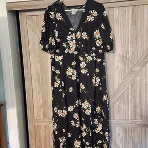 GAP Black Floral Maxi Dress